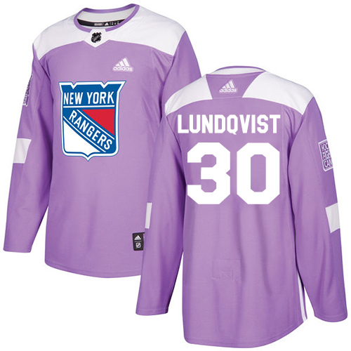 Adidas Rangers #30 Henrik Lundqvist Purple Authentic Fights Cancer Stitched Youth NHL Jersey